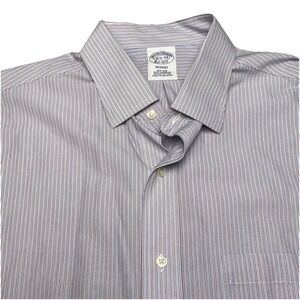 Brooks Brothers 1818 Dress Shirt 16.5-34 Regent Red White Blue Fine Striped